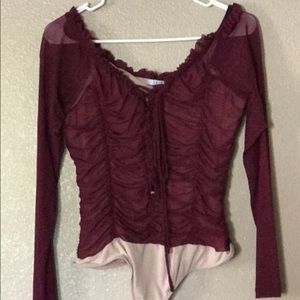 Burgundy body suit